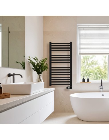 Sèche-serviettes électrique à inertie sèche HJM, 750 W, Noor, Noir