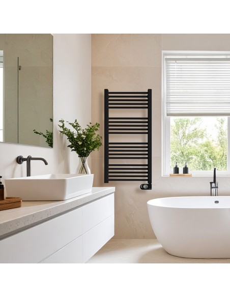 Sèche-serviettes électrique à inertie sèche HJM, 750 W, Noor, Noir