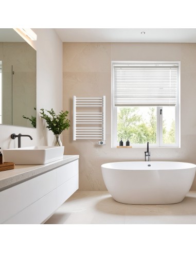 Sèche-serviettes électrique à inertie sèche HJM, 500 W, Noor, Blanc