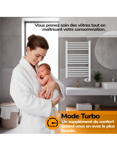 Sèche-serviettes électrique à inertie sèche HJM, 500 W, Noor, Blanc