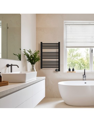 Sèche-serviettes électrique à inertie sèche HJM, 500 W, Noor, Noir