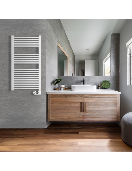 Sèche-serviettes électrique à inertie sèche HJM, 750 W, Square, Blanc