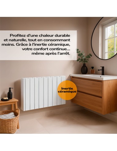 Radiateur à inertie céramique KIANAII2000 HJM, Blanc