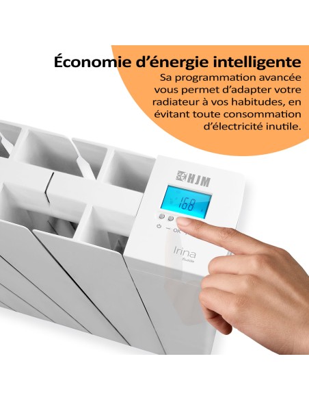 Radiateur électrique à inertie fluide IRINAII 1500 W HJM, Blanc