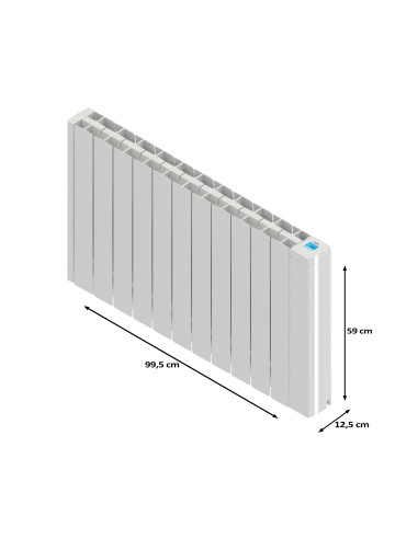 Radiateur électrique à inertie fluide IRINAII 2000 W HJM, Blanc