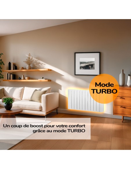 Radiateur électrique à inertie fluide IRINAII 2000 W HJM, Blanc
