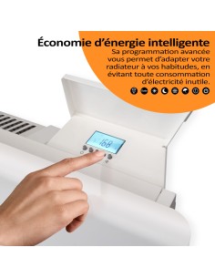Radiateur électrique à inertie sèche Nubia E 1000W HJM, Blanc 2