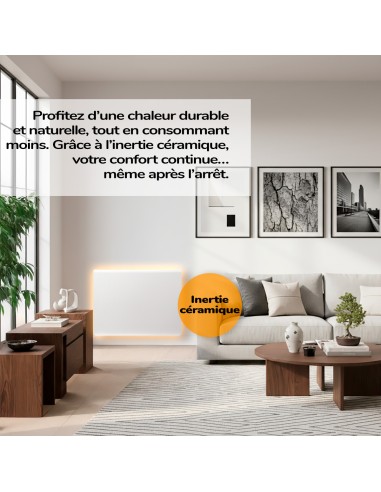 Radiateur électrique à inertie sèche Nubia E 1000W HJM, Blanc