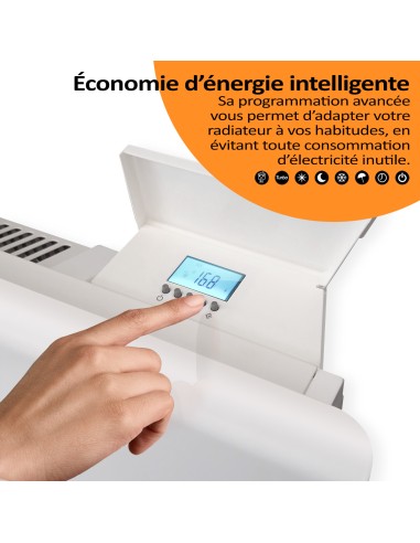 Radiateur électrique à inertie sèche Nubia E 2000W HJM, Blanc
