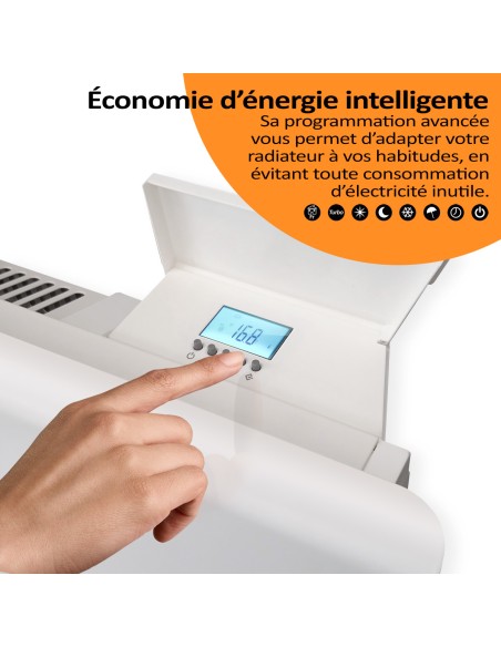 Radiateur électrique à inertie sèche Nubia E 2000W HJM, Blanc