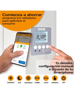 Radiador cerámico vertical WiFi 1000?W HJM AVA?V – Emisor térmico programable sin Smartbox 2